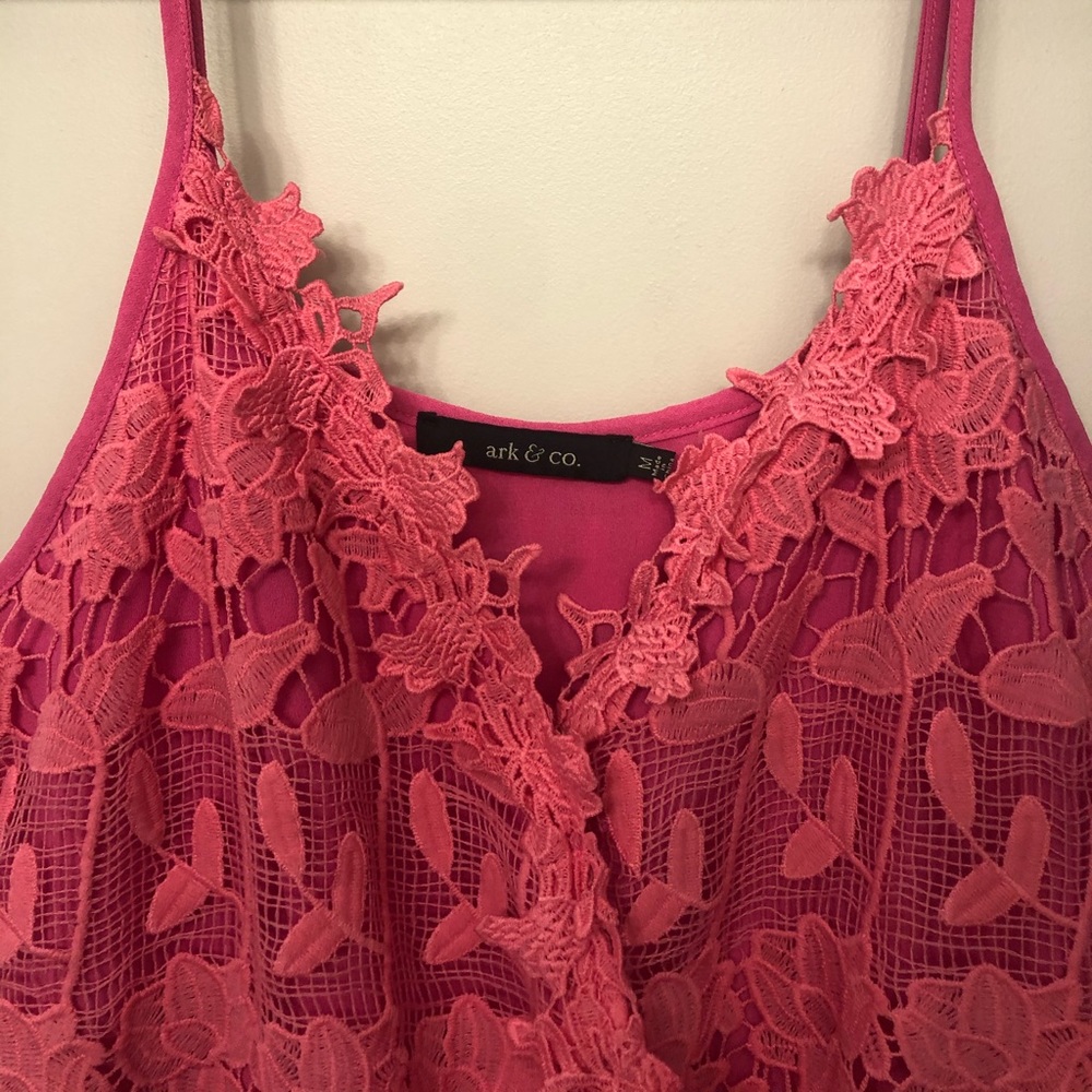 Pink lace romper